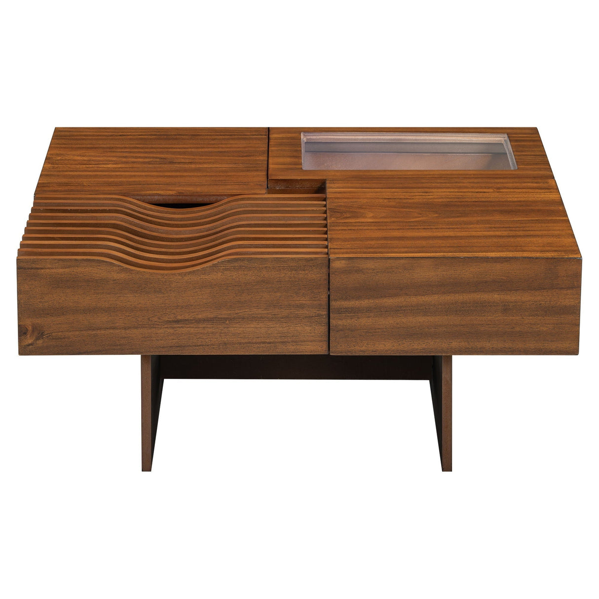Unique Square Coffee Table With 3 Drawers
