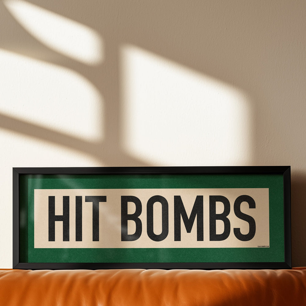 Framed Hit Bombs Golf Art Scroll Sign