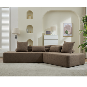 Minimalist Cloud Sectional Couch 4-Seater Brown