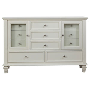 Cortina - 4 Piece Queen Bedroom Set With Ornate Panels And Storage - Cream White