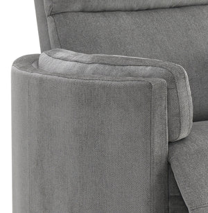 Sagen Charcoal Chenille  Glider Recliner with Swivel