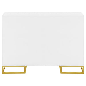 Synchrony - 2 Door Accent Cabinet With Art Deco Trim - White