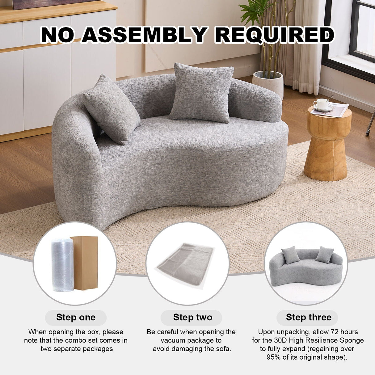 Tai Chi - Curved Dual Depth Loveseat