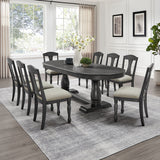 Wooden Frame Upholstered Dining Chairs, Set of 2
