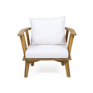 4-Pieces Acacia Wood Patio Furniture Set with Cushions