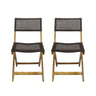 Bistro Foldable Chair With Wicker Backrest