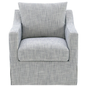 Merced - Upholstered Sloped Arm Accent Swivel Chair With 360 Degree Swivel Base - Gray
