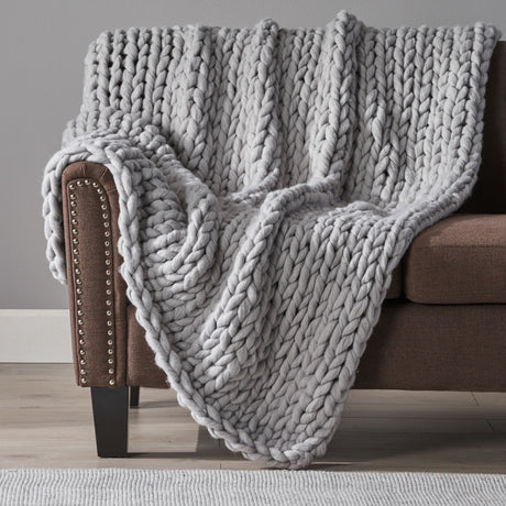 Cozy throw blanket - light grey