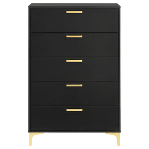 Lexie - 5 Drawer Rectangular Chest - Black