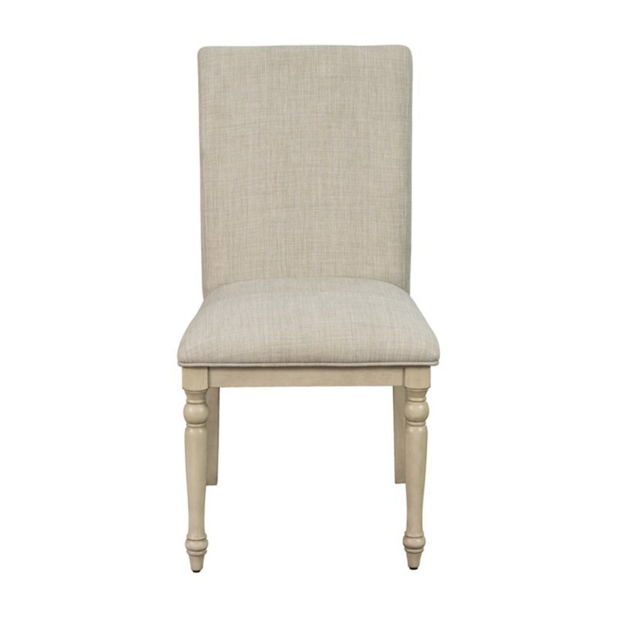 Fiona - Upholstered Dining Chair With Turned Legs (Set of 2) - Light Gray