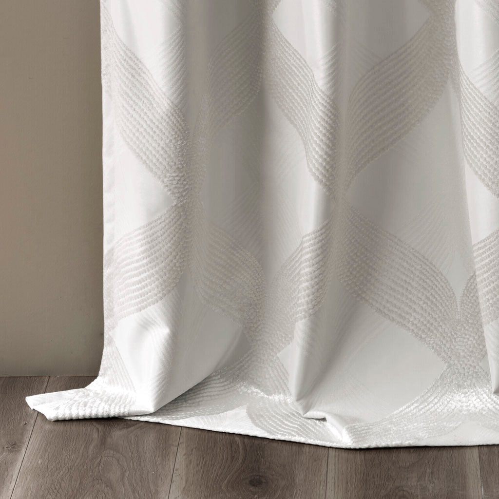 Ogee knitted jacquard total blackout curtain panel (only 1 pc panel)