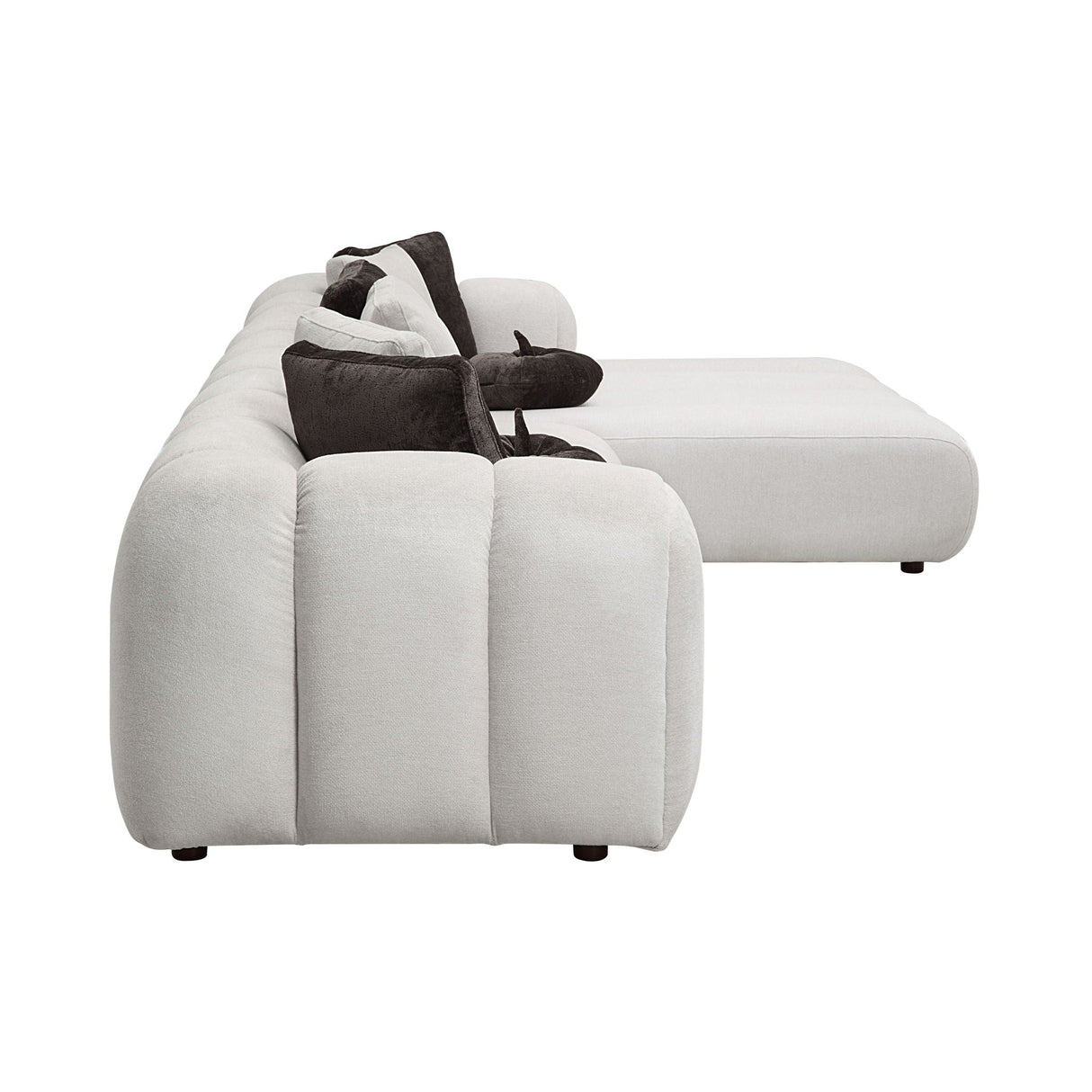 Manilla Sectional Sofa With 8 Pillows - Ivory White