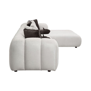 Manilla Sectional Sofa With 8 Pillows - Ivory White