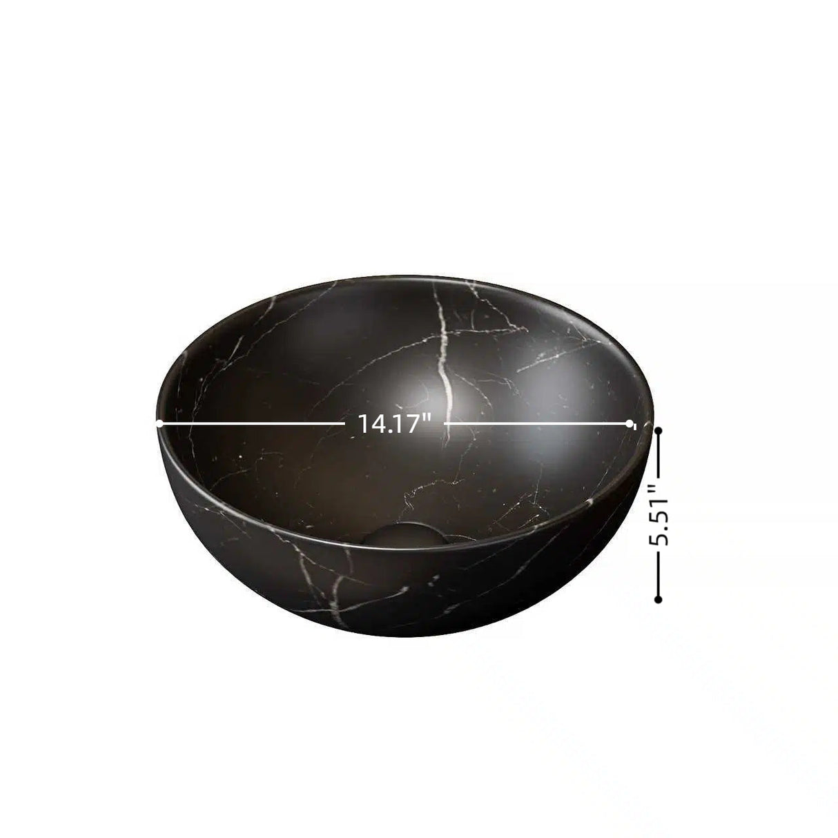 14" Bathroom Bowl Ceramic Sink with Stone Pattern - Matte Finish