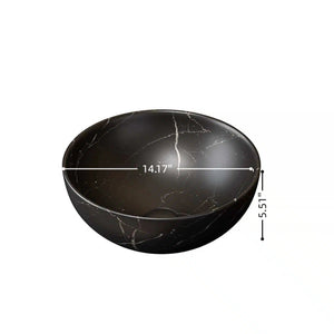 14" Bathroom Bowl Ceramic Sink with Stone Pattern - Matte Finish