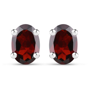 1.70 Carat Genuine Garnet .925 Sterling Silver Earrings