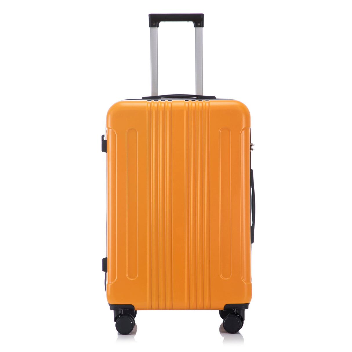 3-Piece ABS Spinner Wheel Luggage Set in Black and Orange