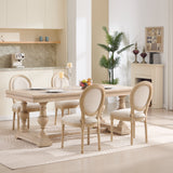 French Country Dining Chairs Set of 2 with Upholstered Round Back