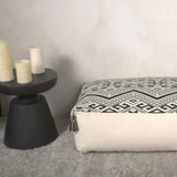 Kiki Rectangular Pouf Ottoman Floor Cushion Natural Black