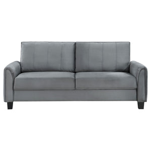 Dixon - Upholstered Sofa With Rounded Arms And Texture - Gray