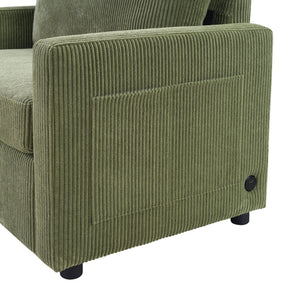 Sleeper Sofa With Foldable Mattress, USB Ports, Side Table & Storage Pocket