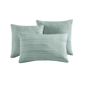 Vesta Gold Satin Circle-Quilted 7-Piece Comforter Set