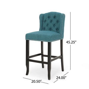 Vienna - Contemporary Fabric Tufted Wingback Counter Stools (Set of 2)