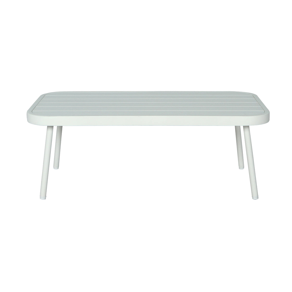 Mariano Steel Loveseat and Table, Off White & Grey