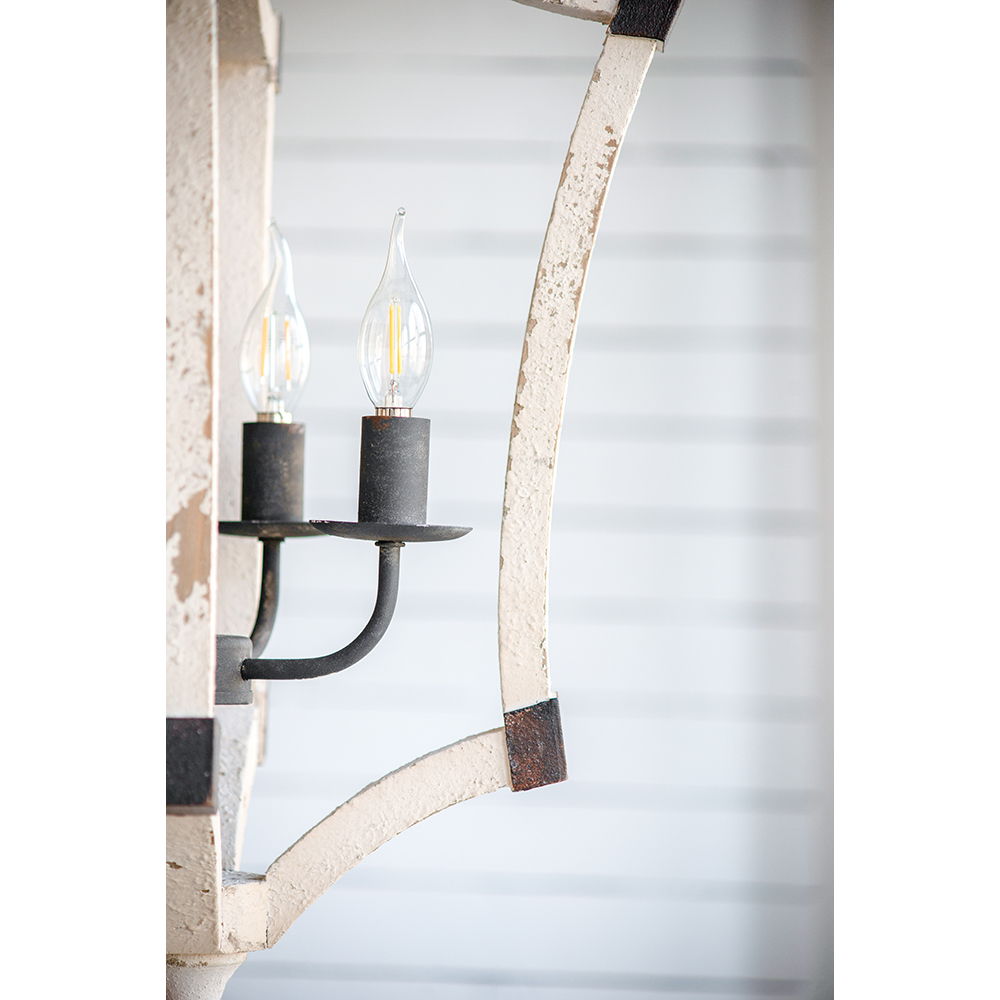 4 Light Chandelier with Adjustable Chain in Cream Finish