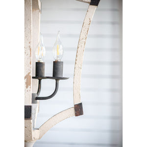 4 Light Chandelier with Adjustable Chain in Cream Finish