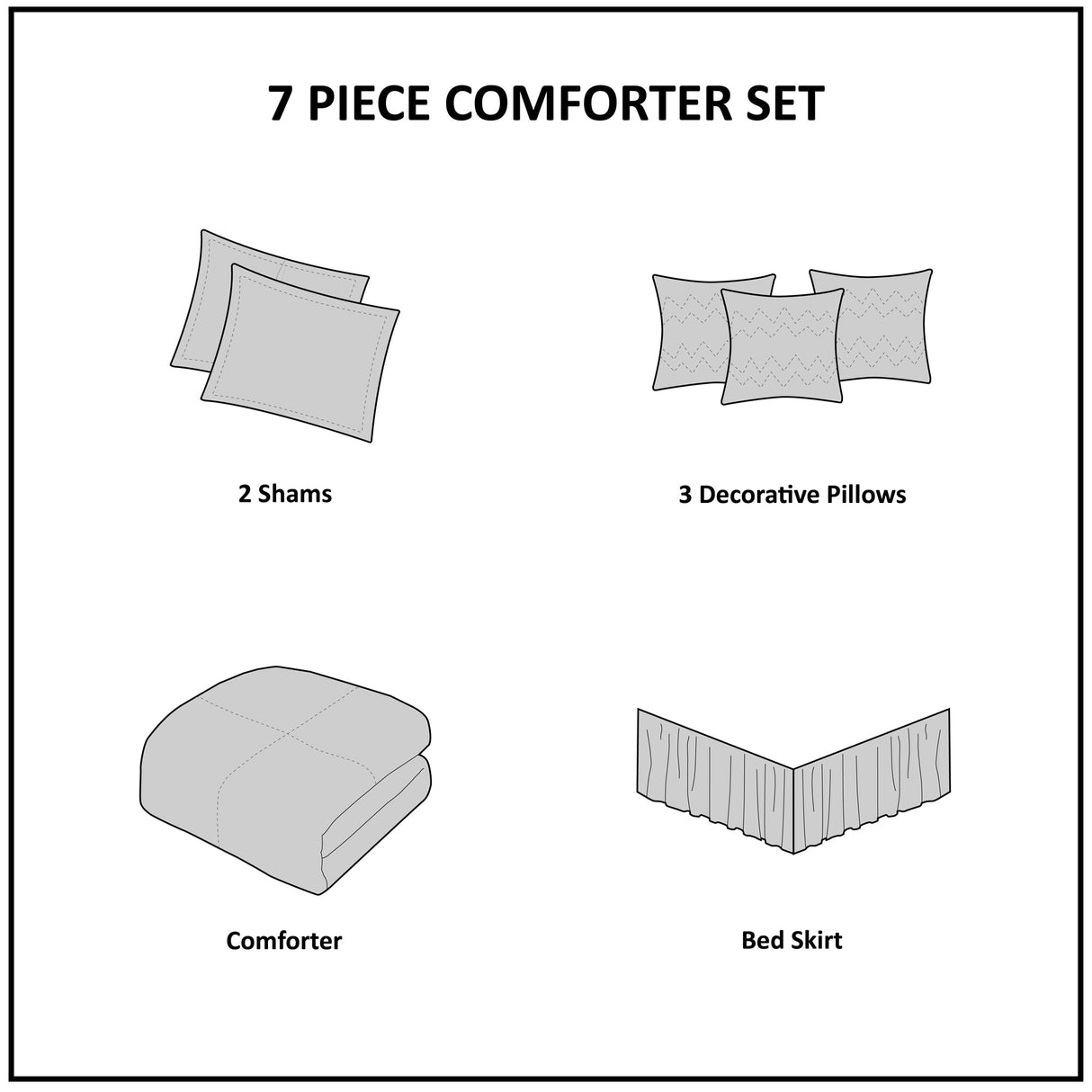 7 Piece Comforter Set Taupe/Brown Queen