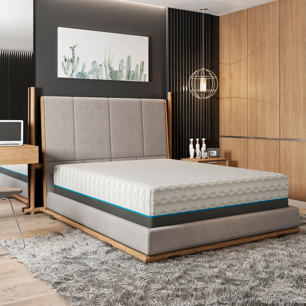 Copper Lux - 14" Plush Memory Foam Mattress With Phase Change Cooling Fabric