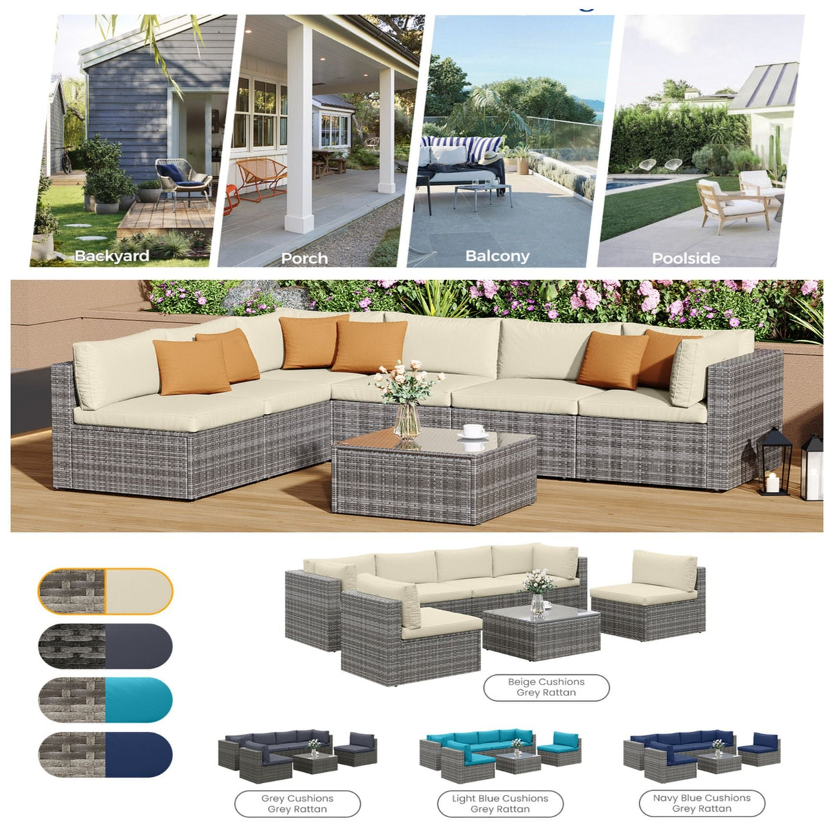 Modern Patio Set With Coffee Table