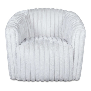Modern Comfort Swivel Chair with Channel-Tufted Design - White or Gray