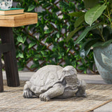 Turtle Decor Outdoor Turtle Statue in Dark Gray