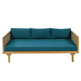Claremont 3 Seater Daybed with Rattan Arms and Acacia Wood Frame
