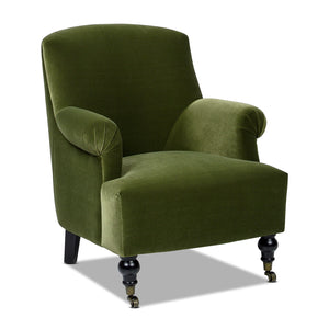 Pleated Sock Arm Accent Armchair with Supportive Seating - Green