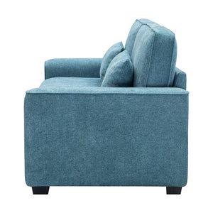 Modern Fabric Sofa With Cushions, Sleek Arm Design