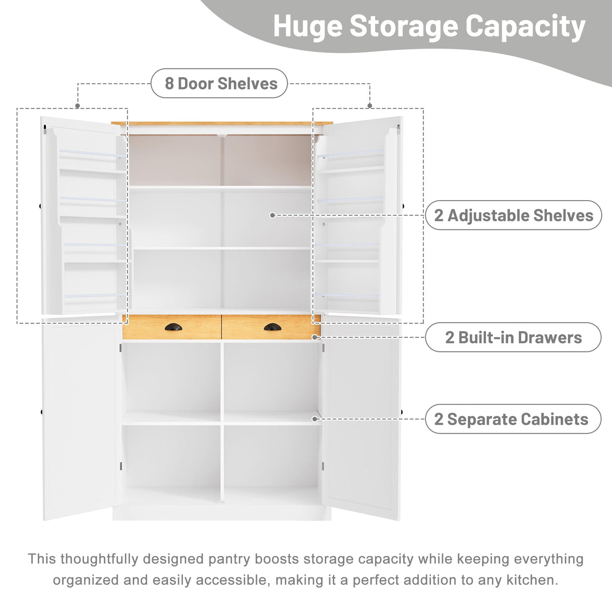 TOPMAX WF320798AAK Kitchen Pantry Sideboard
