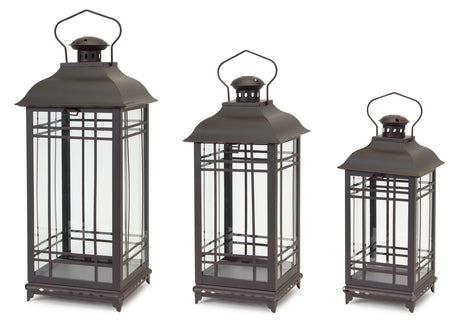 Traditional-Black-Metal-Lantern-(Set-of-3)-Outdoor-Lighting