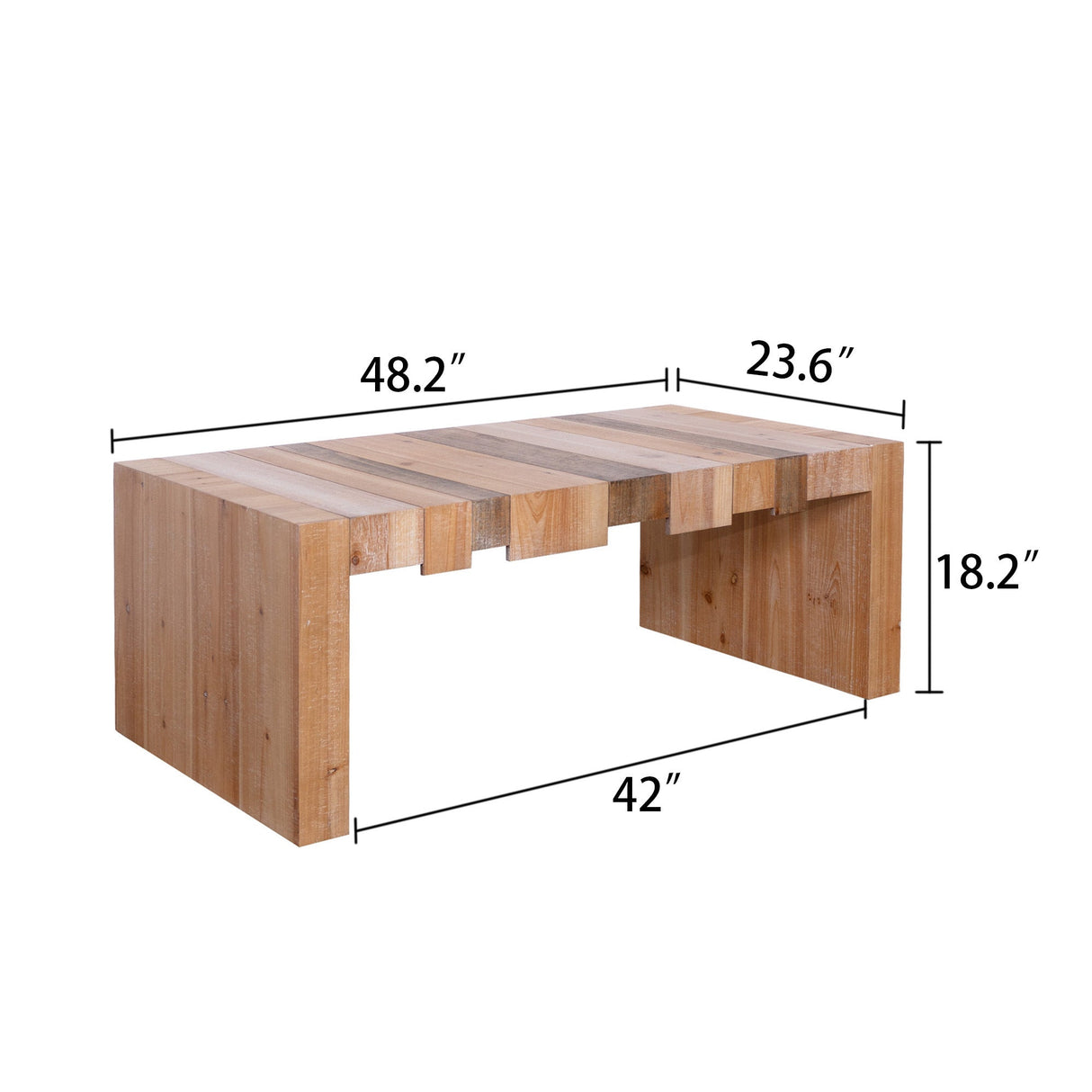 Modern Rustic Coffee Table – 48.2' Rectangular Center Table for Living Room