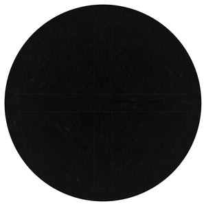 Allende - Round Dining Pedestal Table With Carved Base - Black