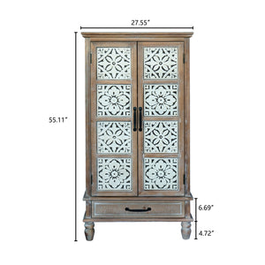 55.12" Tall Tower Storage Cabinet - Rustic Fir Wood Pantry