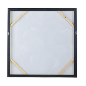 Large Modern Flower Oil Painting Square Frame Wall Art - Blue / Gray