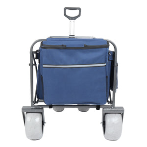 Beach Wagon with Big Wheels for Sand with 500lb Capacity - Dark Blue