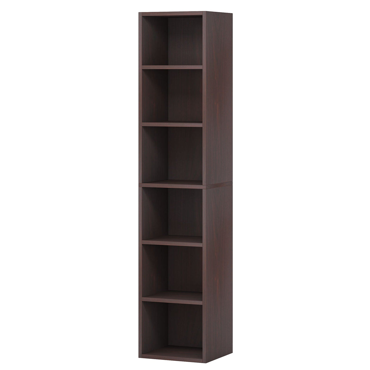 6 Tier Narrow Corner Cube Bookcase with Open Cubes - Light Blue or Dark Brown