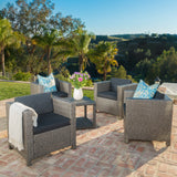 Outdoor Club Chair Set of 4 with Water Resistant Cushions