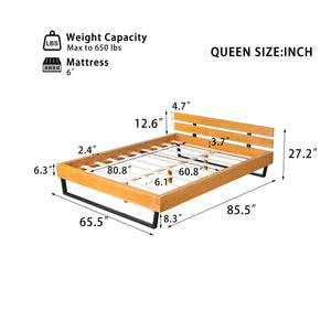 Pine Wood Bed Frame Queen Size