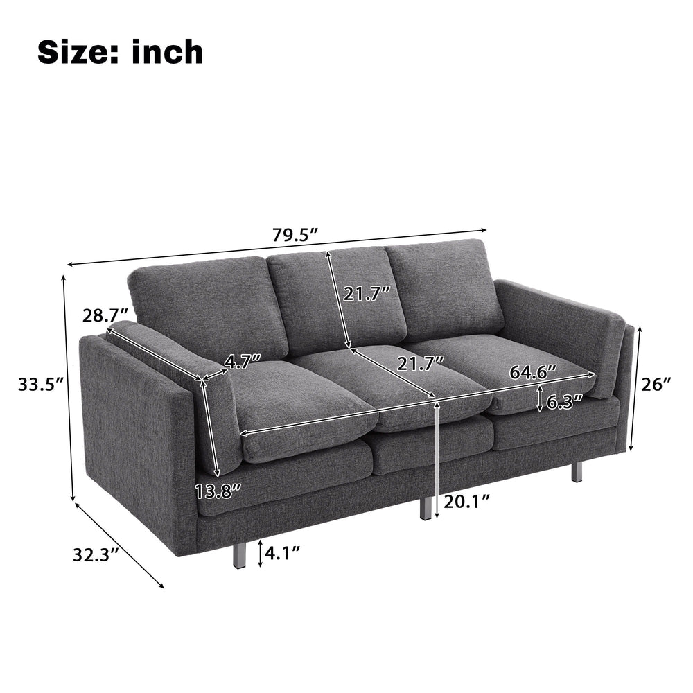 Sofa Layering 3 Seater Sofa With Dual Layer Seat Cushions – Tuesday Morning