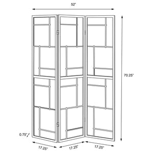 Reese - 3 Panel Room Divider Folding Shoji Screen With Accents - Beige / White
